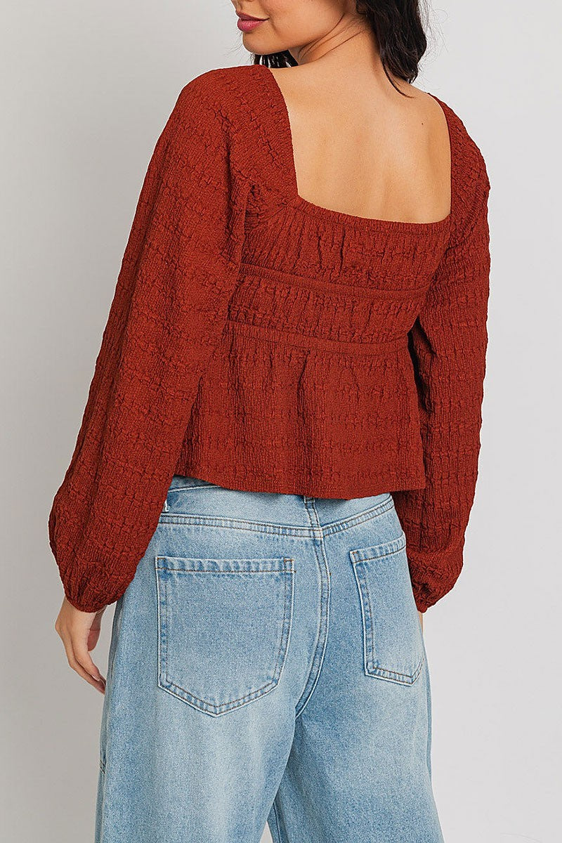 Pumpkin Spice Babydoll Top