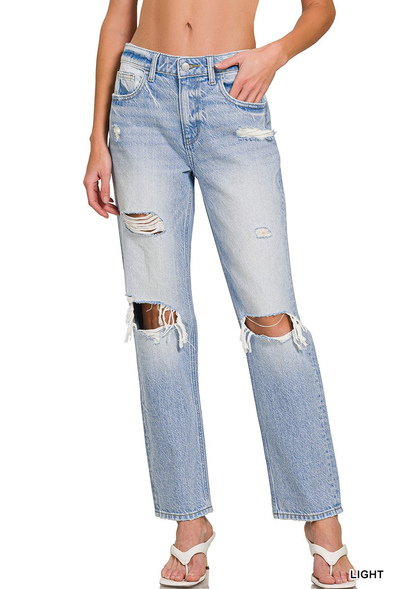 High Rise Straight leg Denim