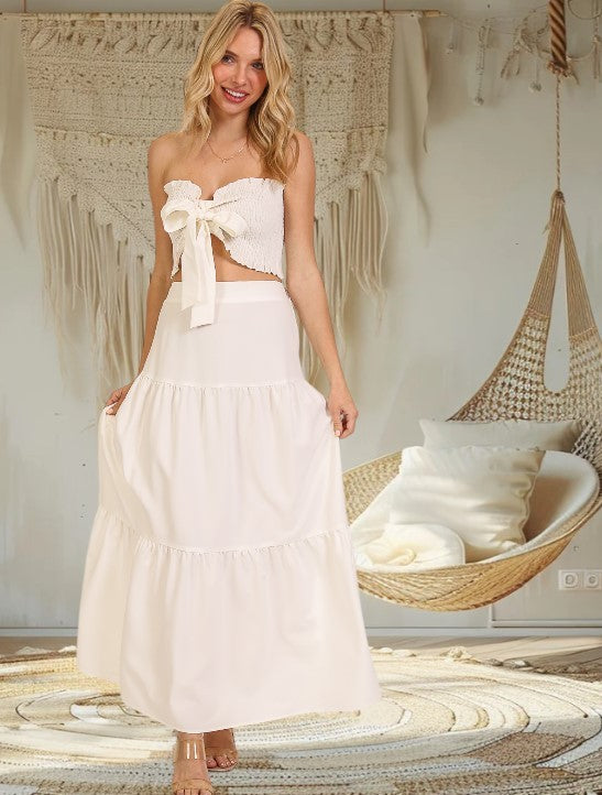 White Boho Skirt