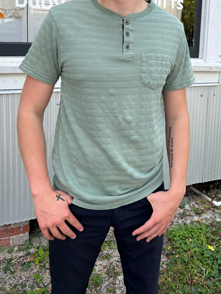 Alligator Point - Short Sleeve Striped Henley