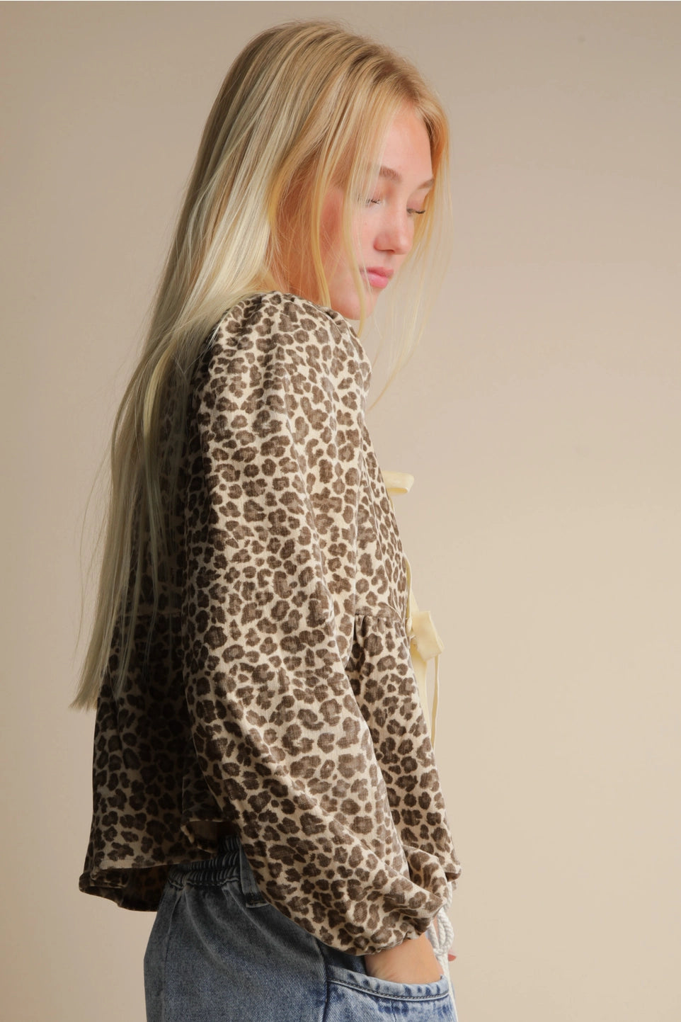 Ivory Leopard Blouse