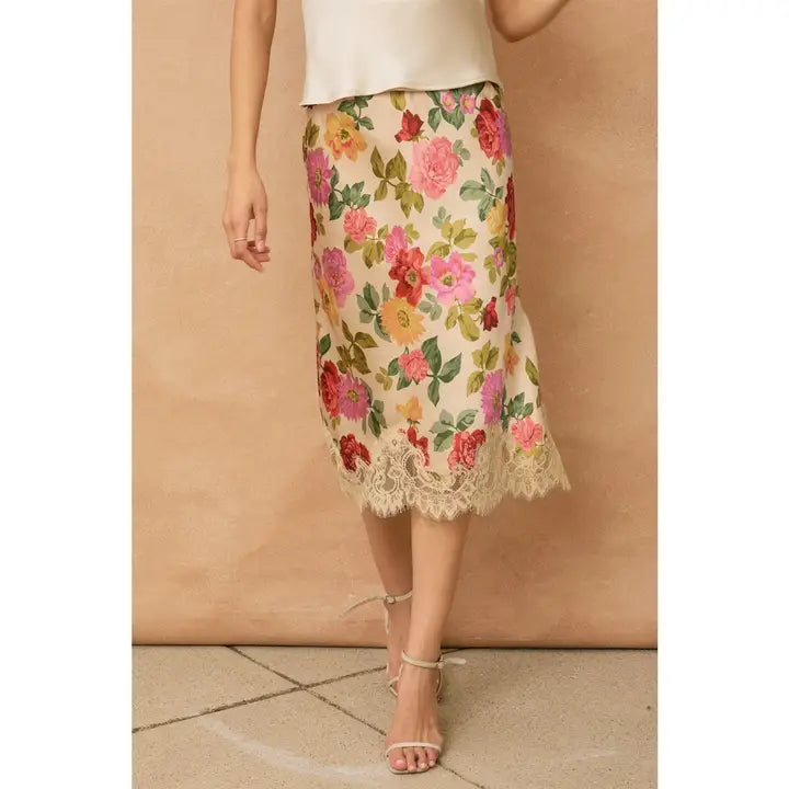 Gift of Love Lace Hem Pencil Skirt