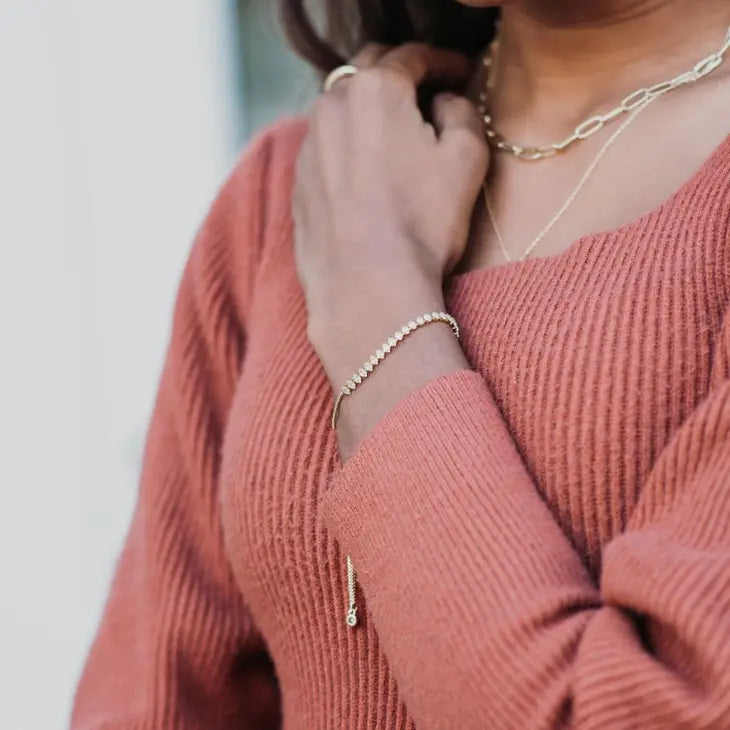 Pulley Tennis Bracelet - Gold