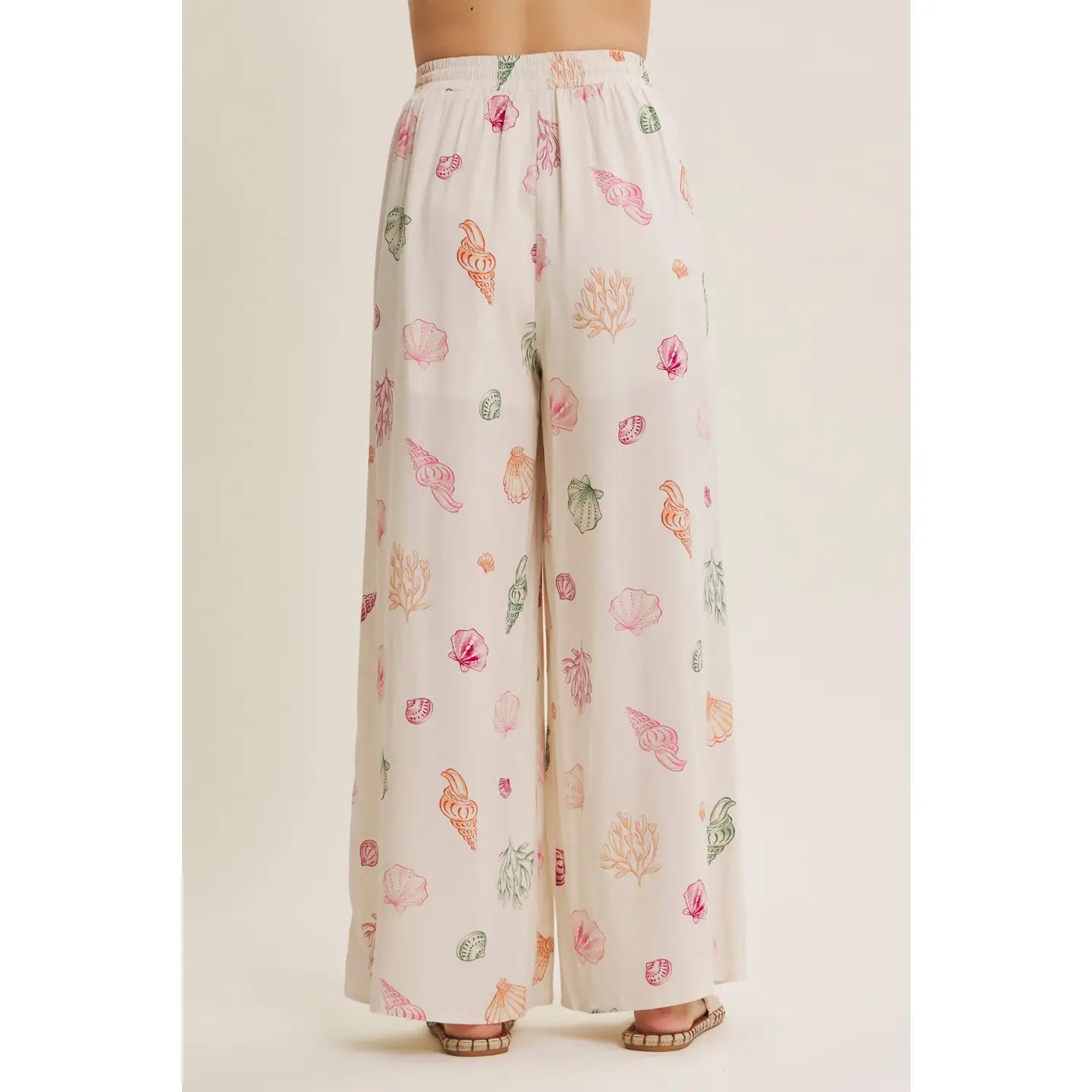 Carefree Spirit of Summer Seashell Wide-Leg Pants