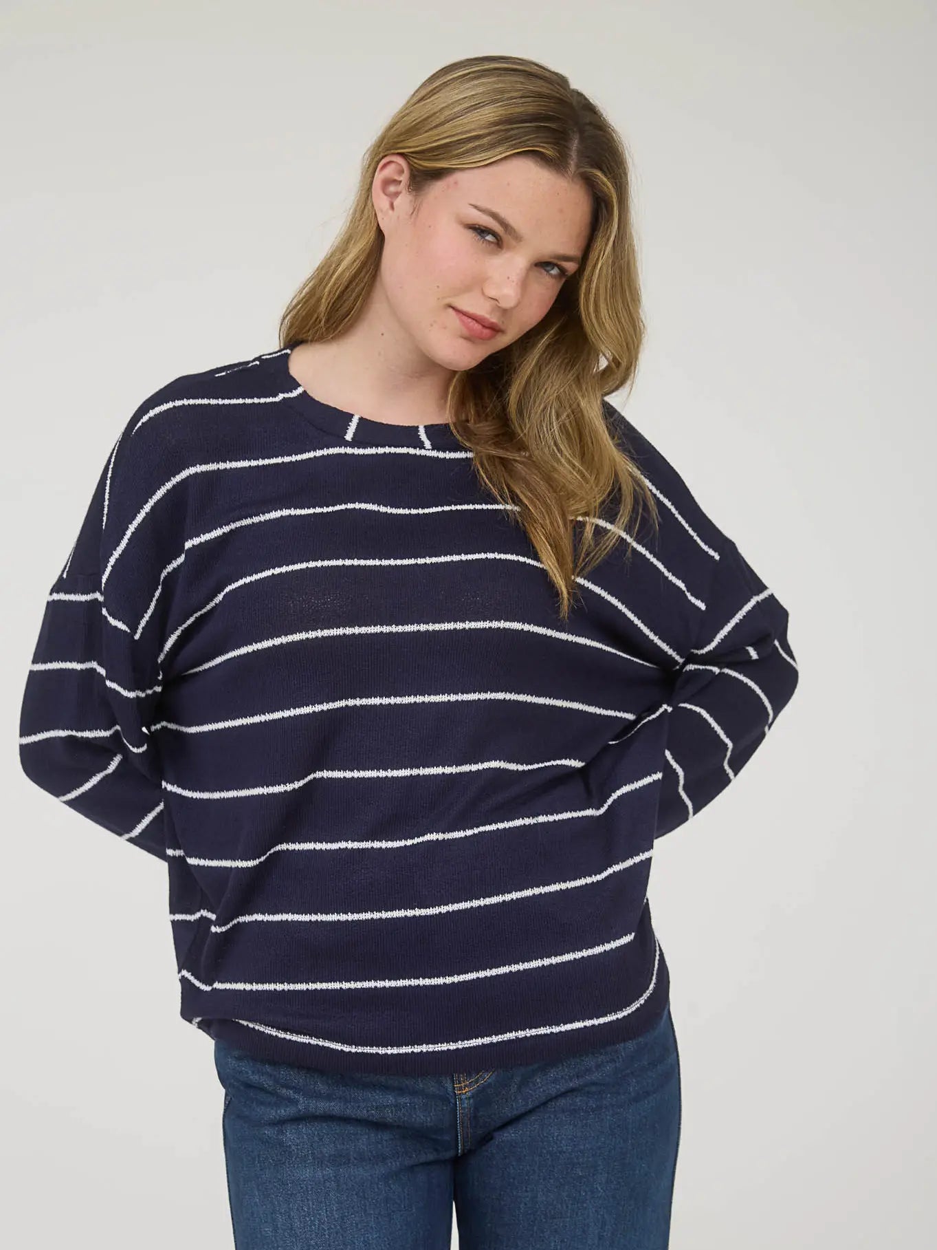 Navy Stripe Top