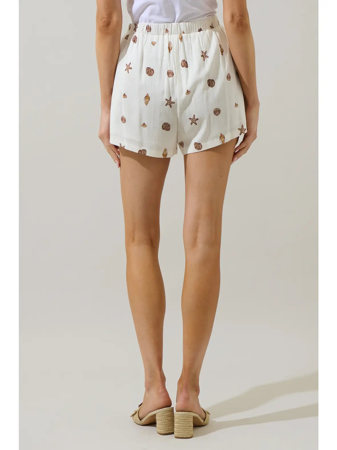 Cerise Shells Sugarbag Linen Shorts