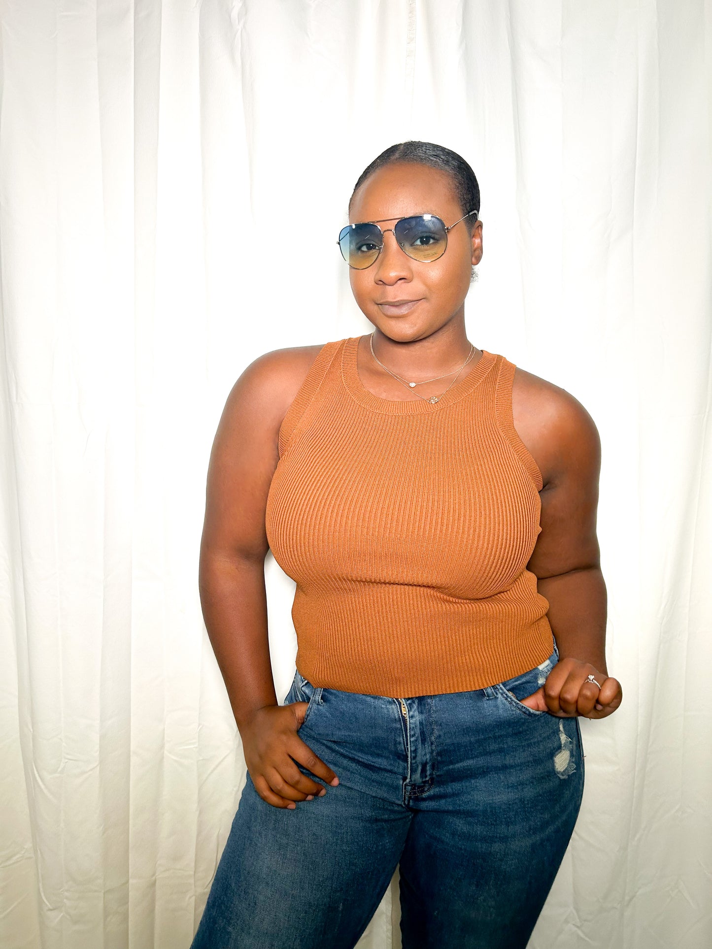 "Iced Coffee" Knit Tank