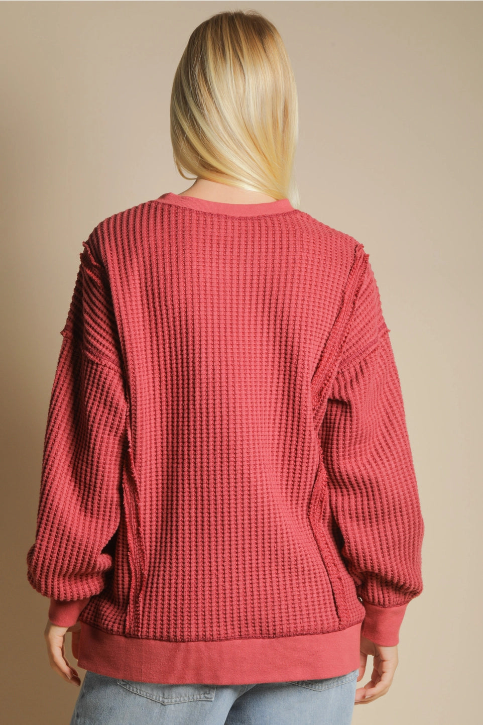 Burgundy Waffle Top