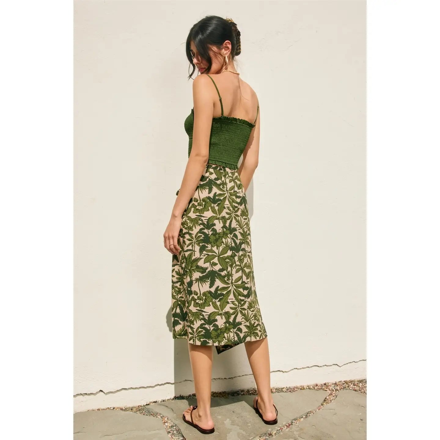 Paradise Grove Tilt Midi Wrap Skirt
