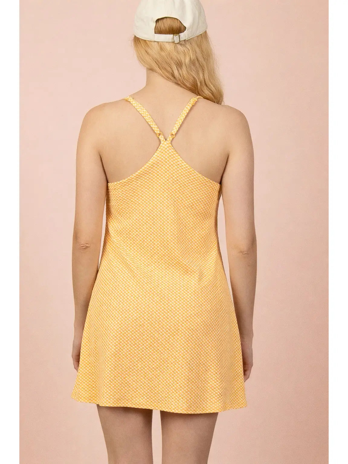Textured Checkered Activewear Tennis Dress