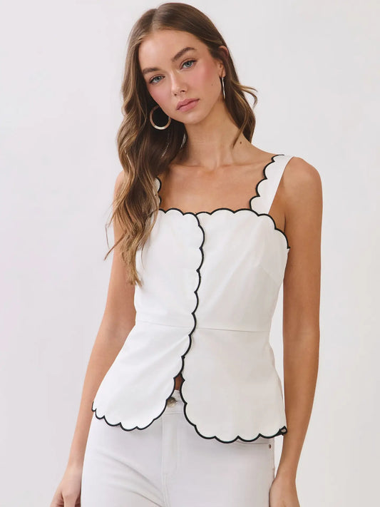 Sailor Scallop Top