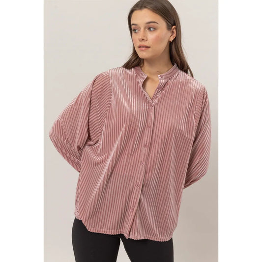 Velvet Striped Blouse