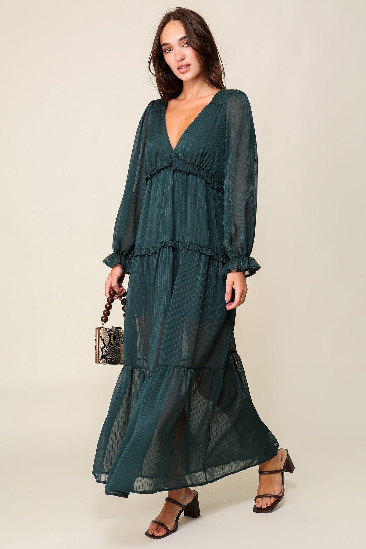 Emerald Waters - Tiered Maxi Dress