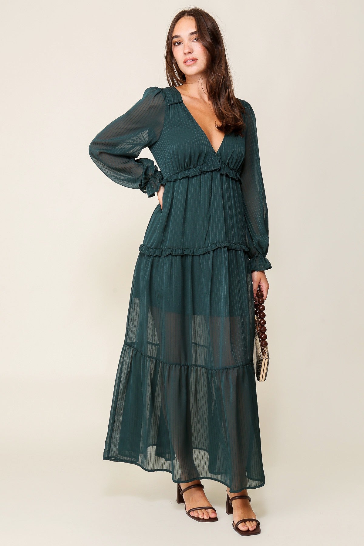 Emerald Waters - Tiered Maxi Dress