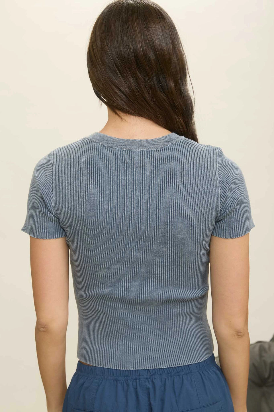 Slate Ribbed Tee