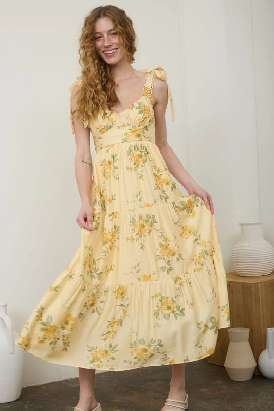 Floral Tie Strap with Scallop