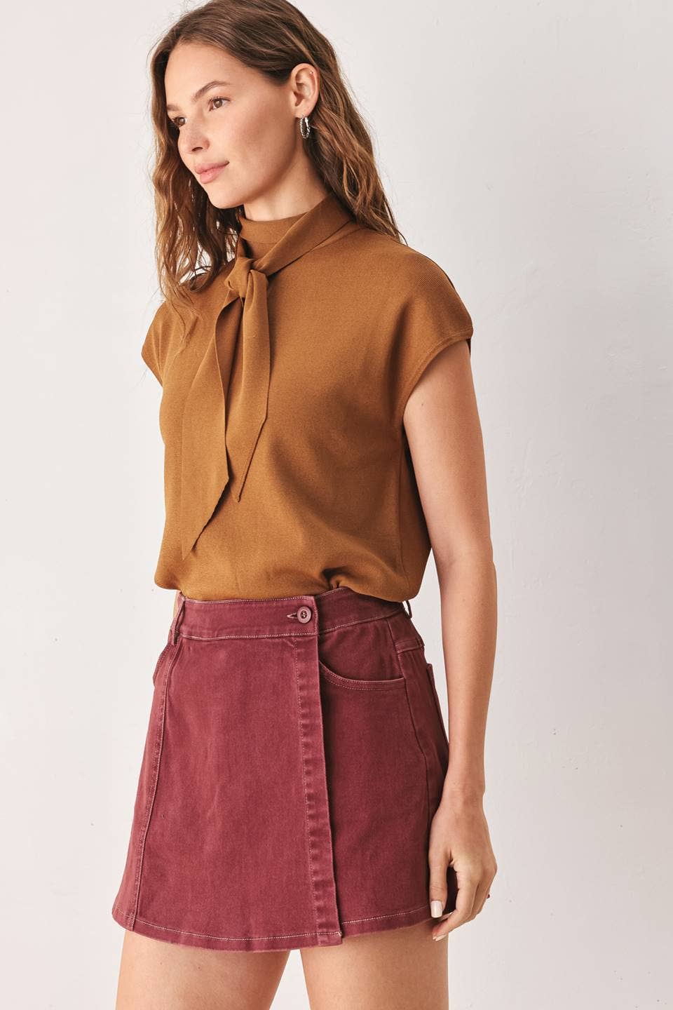 Merlot Woven Skort