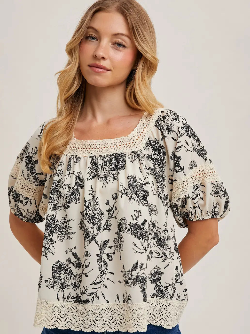 Beige Floral Blouse