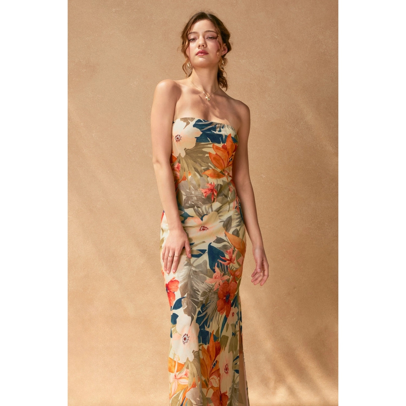 Island Bloom Strapless Maxi