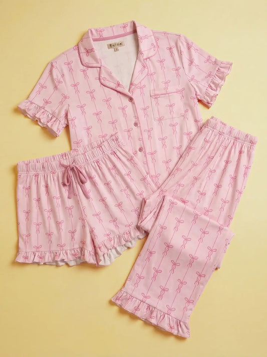 Bow PJ Set + Bonus Shorts