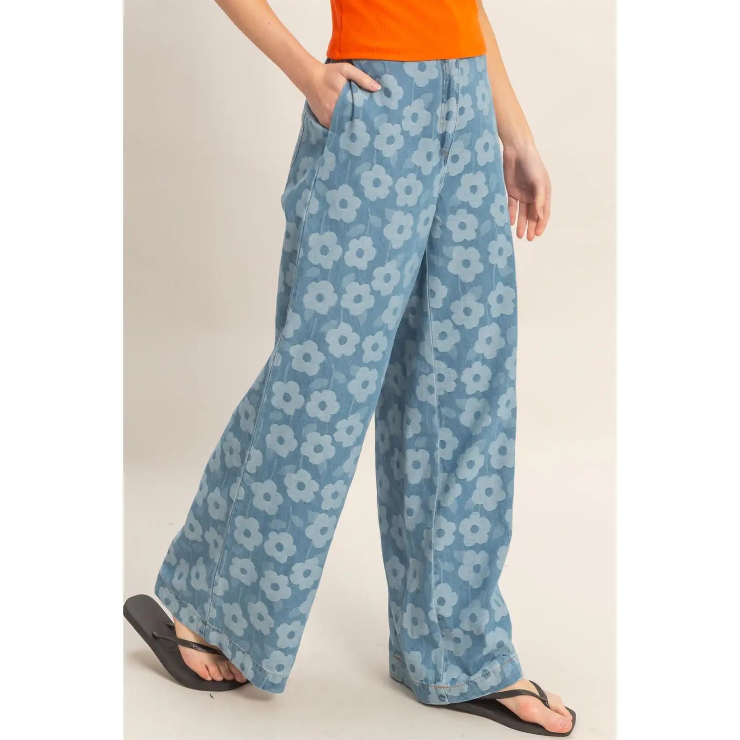 Floral Wide-Leg Pants