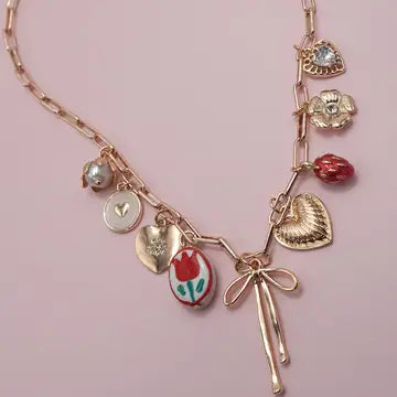 Rhinestone Charm Necklace
