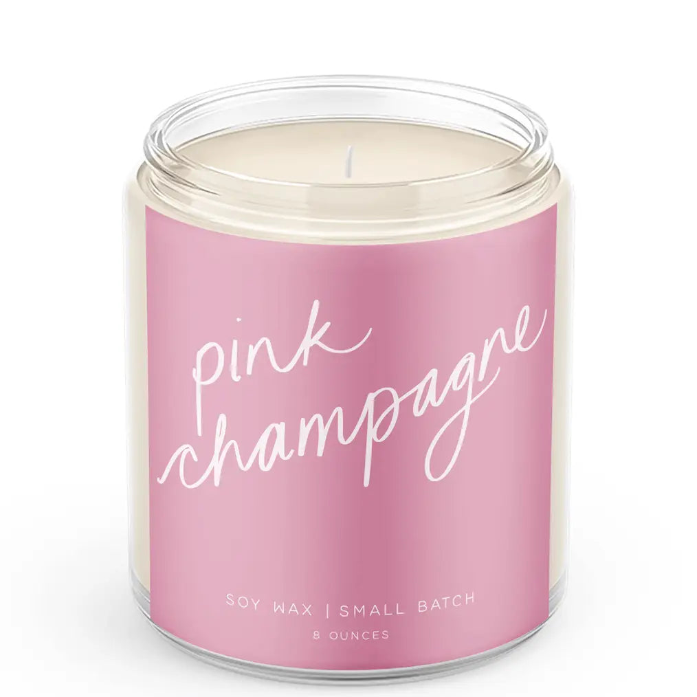 Pink Champagne Candle