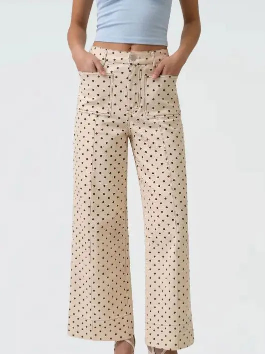 Dotty Wide-Leg Pants