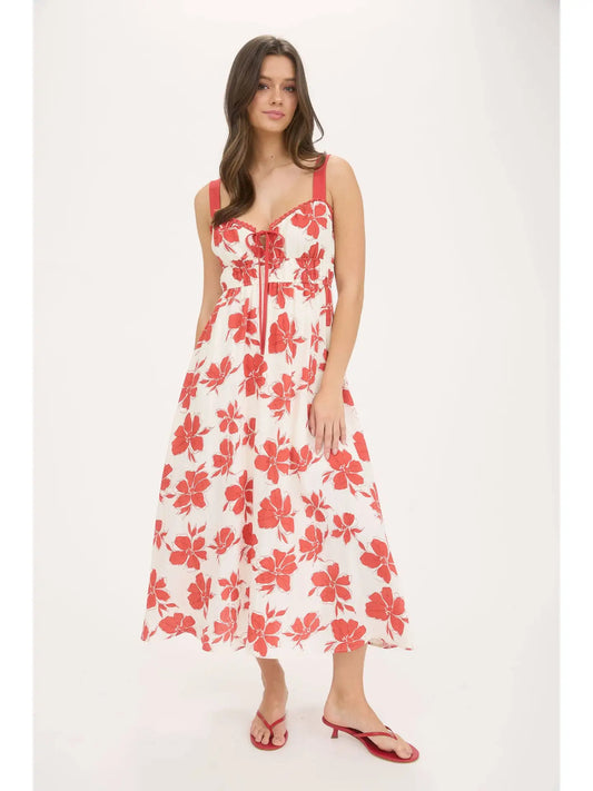 Floral Sweetheart Midi Dress