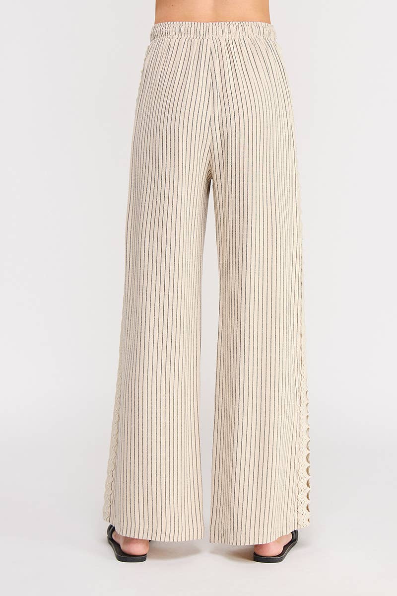 Soft Linen Elastic Tie Waist Cropped Pant