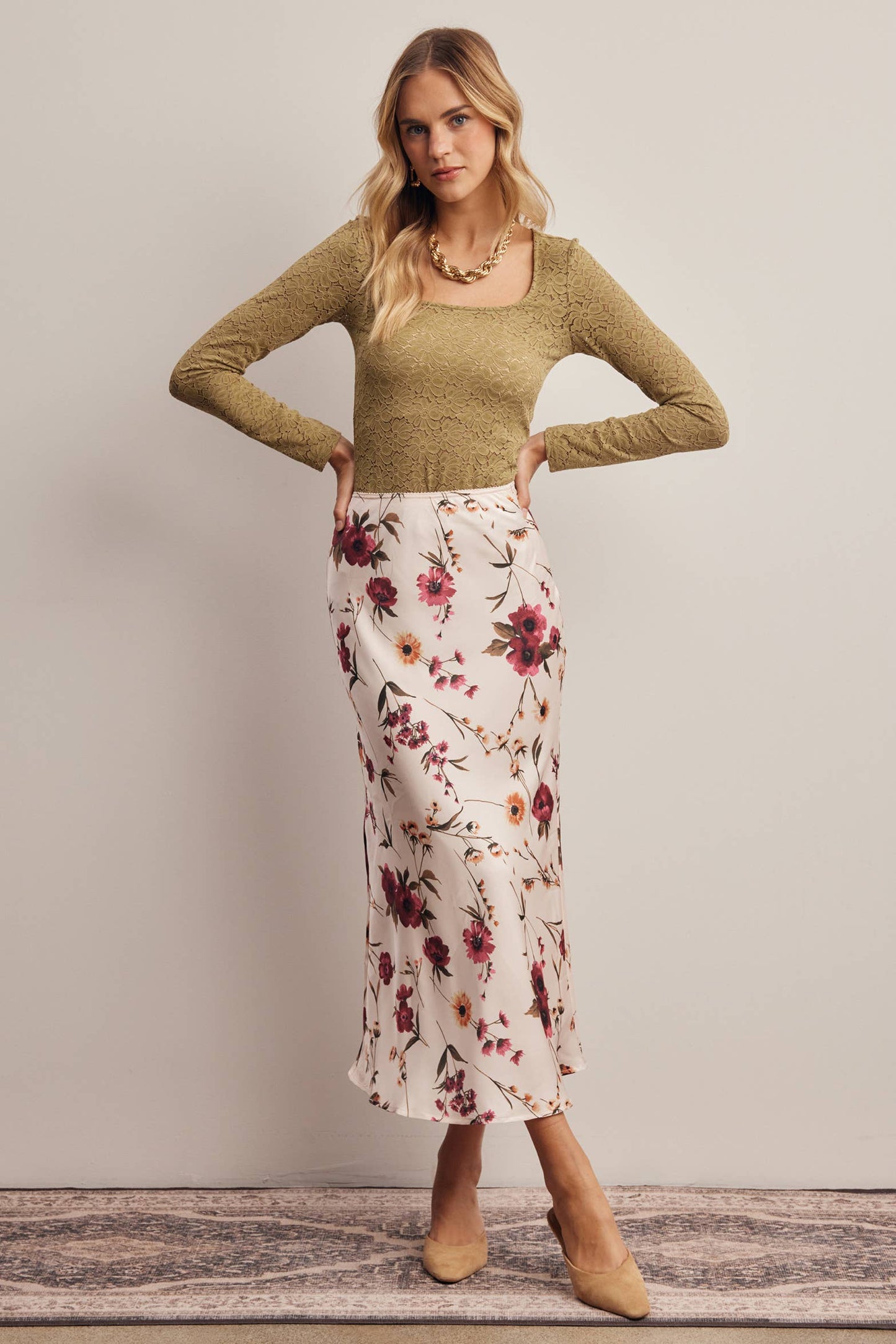 Bloom Satin Skirt