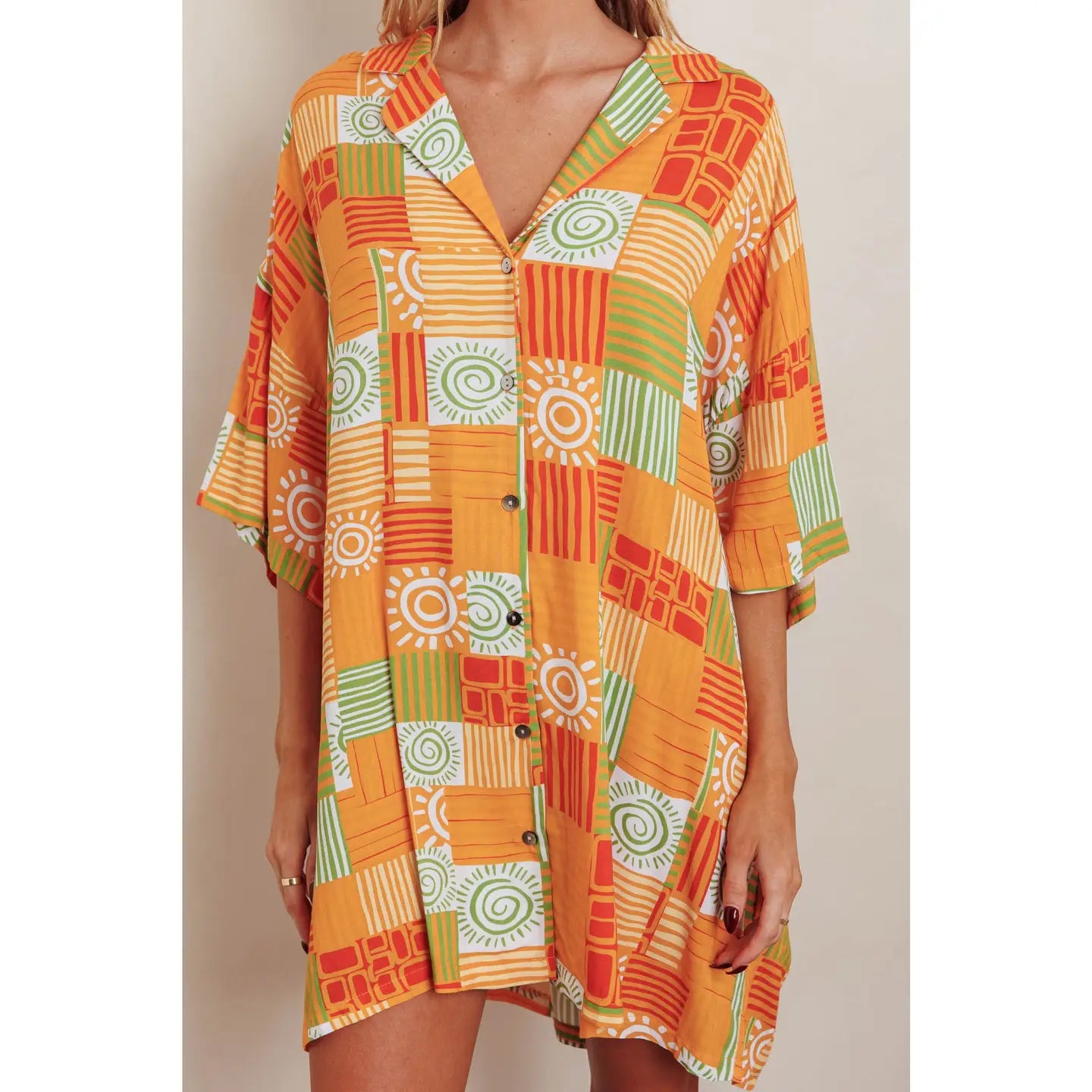Sunset Palms Oversized Dress