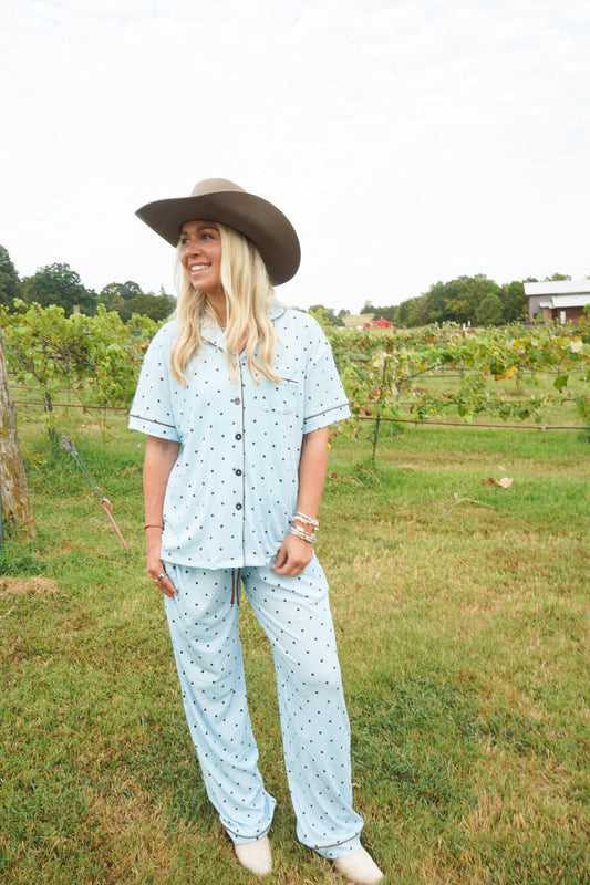 Blue & Brown Pajama Set