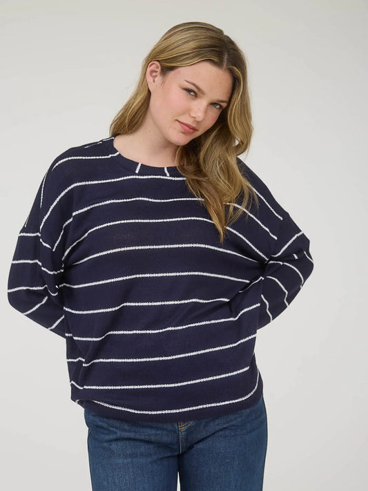 Navy Stripe Top