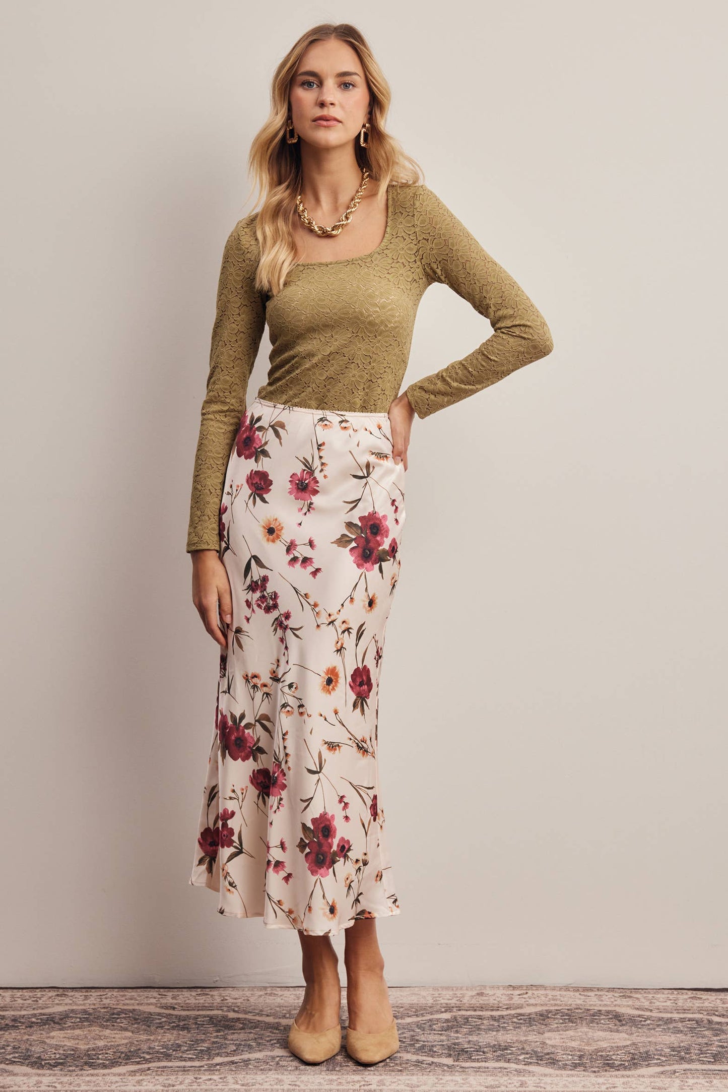 Bloom Satin Skirt