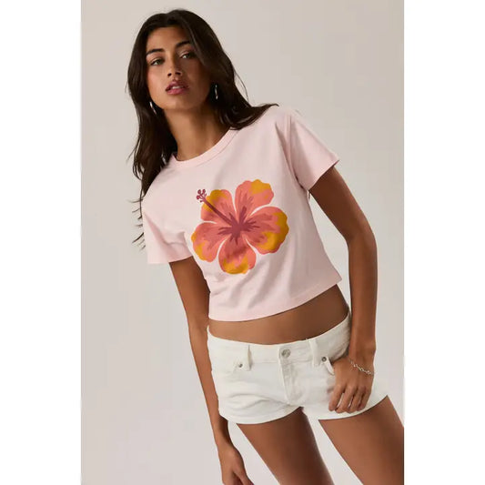 "Hibiscus" Short Sleeve Round Neck Baby Tee