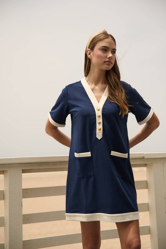 Navy Waters Dress