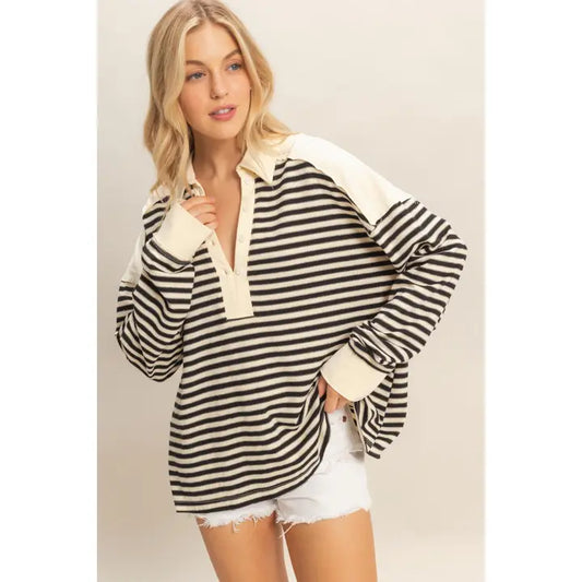 Black Stripe Top