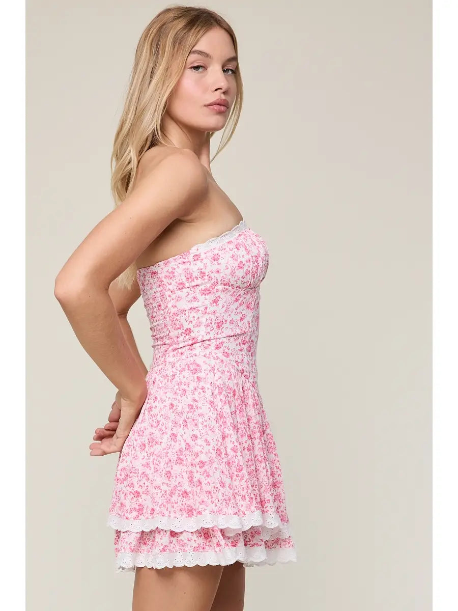 Taffy Bloom Tiered Mini Dress
