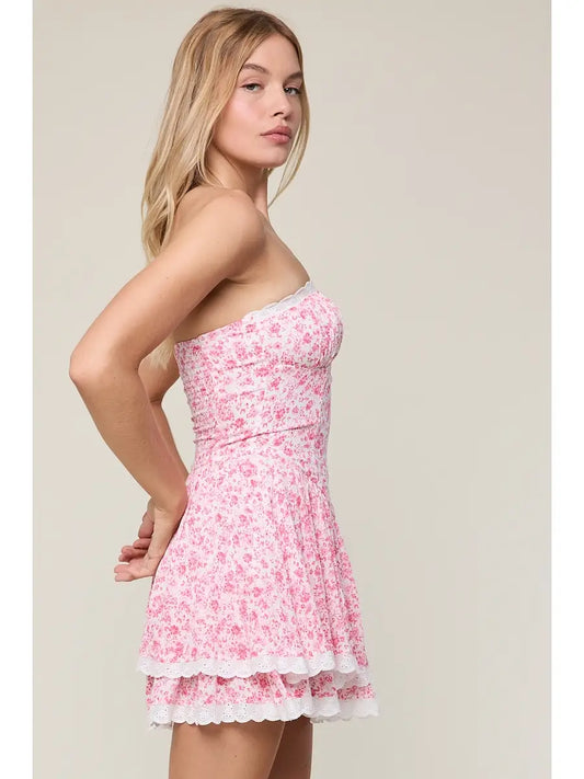 Taffy Bloom Tiered Mini Dress
