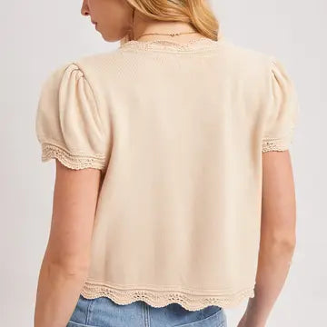 Petal Charm Tie Front Top