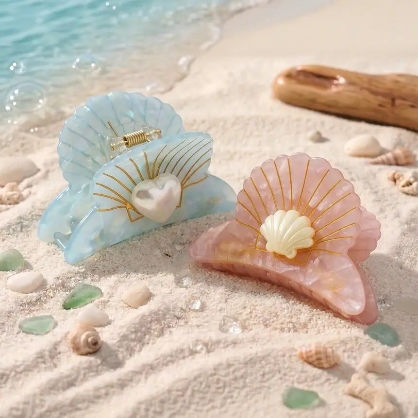 Beach Mermaid Seashell Hair Claw Clip