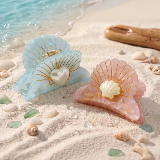 Beach Mermaid Seashell Hair Claw Clip