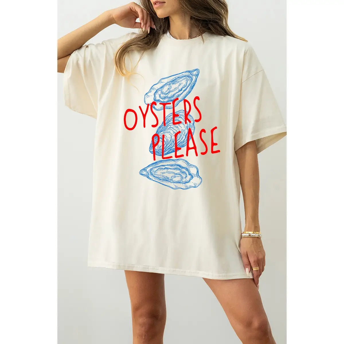 Oyster Please Graphic Oversized Tee