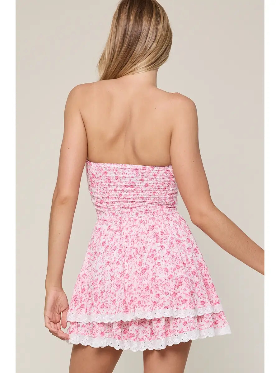 Taffy Bloom Tiered Mini Dress
