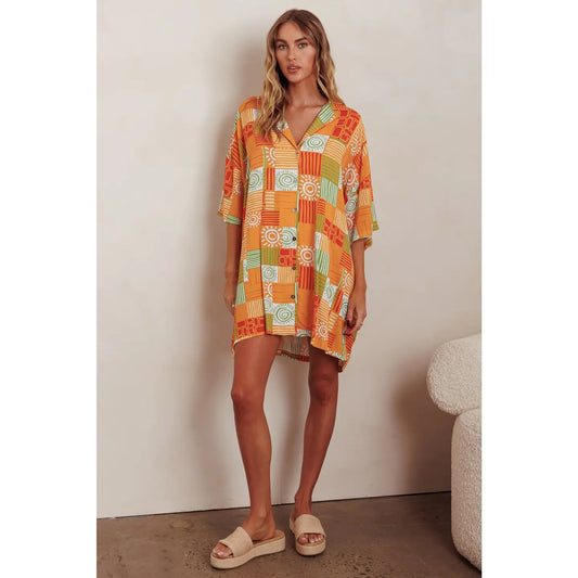 Sunset Palms Oversized Dress