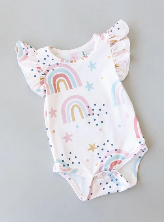 Over the Rainbow S/S Flutter Bodysuit