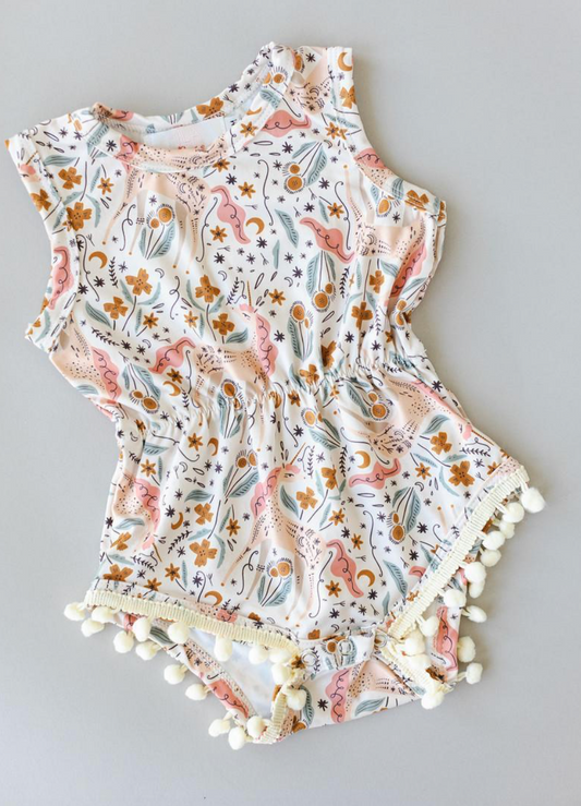 Unicorn Soiree Pom Pom Romper