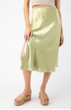 Satin Afterglow Midi Skirt