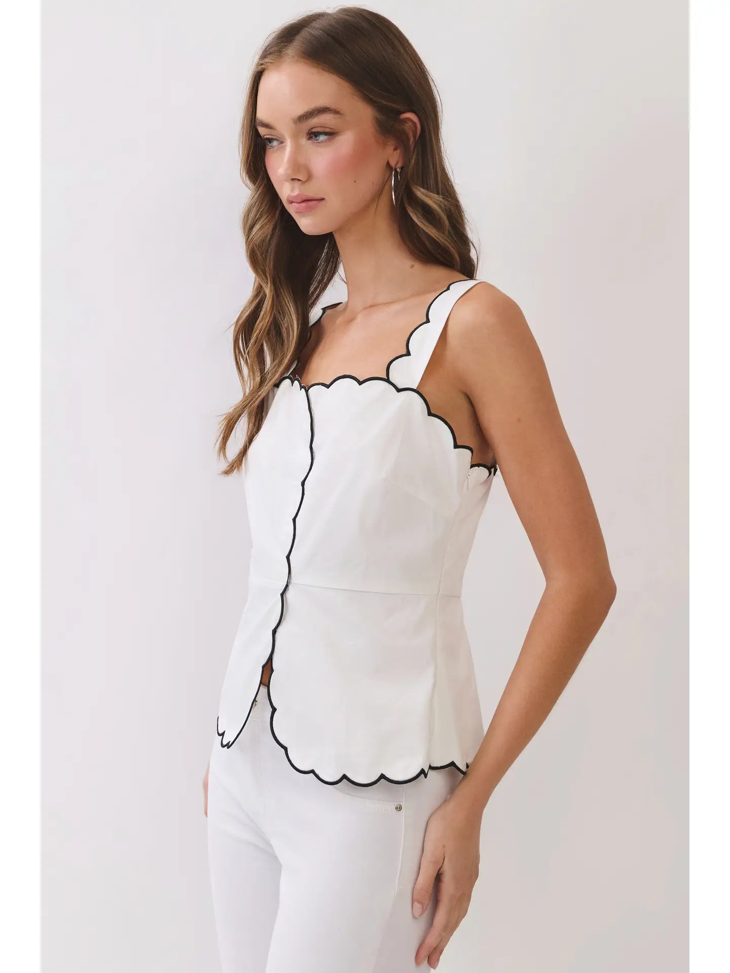 Sailor Scallop Top